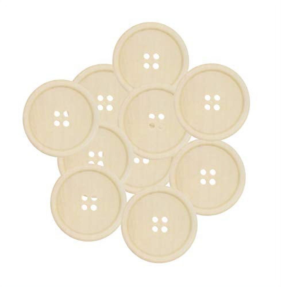 Wooden Buttons - Round Wood Buttons for Crafts Sewing Sweater by Mandala  Crafts, Natural Color Bulk 20 PCs 50mm 2 Inch Button with 4 Holes